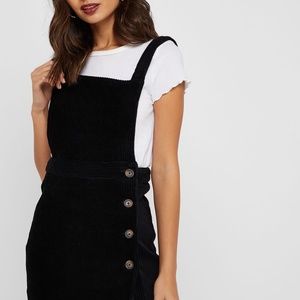 Topshop Button Corduroy Pinafore Dress